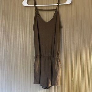 Brown Suede like Romper size small